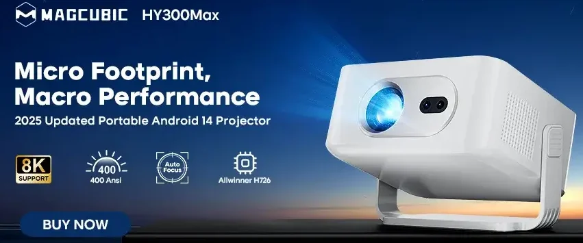 Magcubic HY300 Pro 8K Android 14 Portable Projector Review.