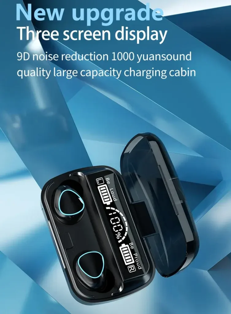 M10 Wireless Earbuds with LED Power Display and Built-in Power Bank Case