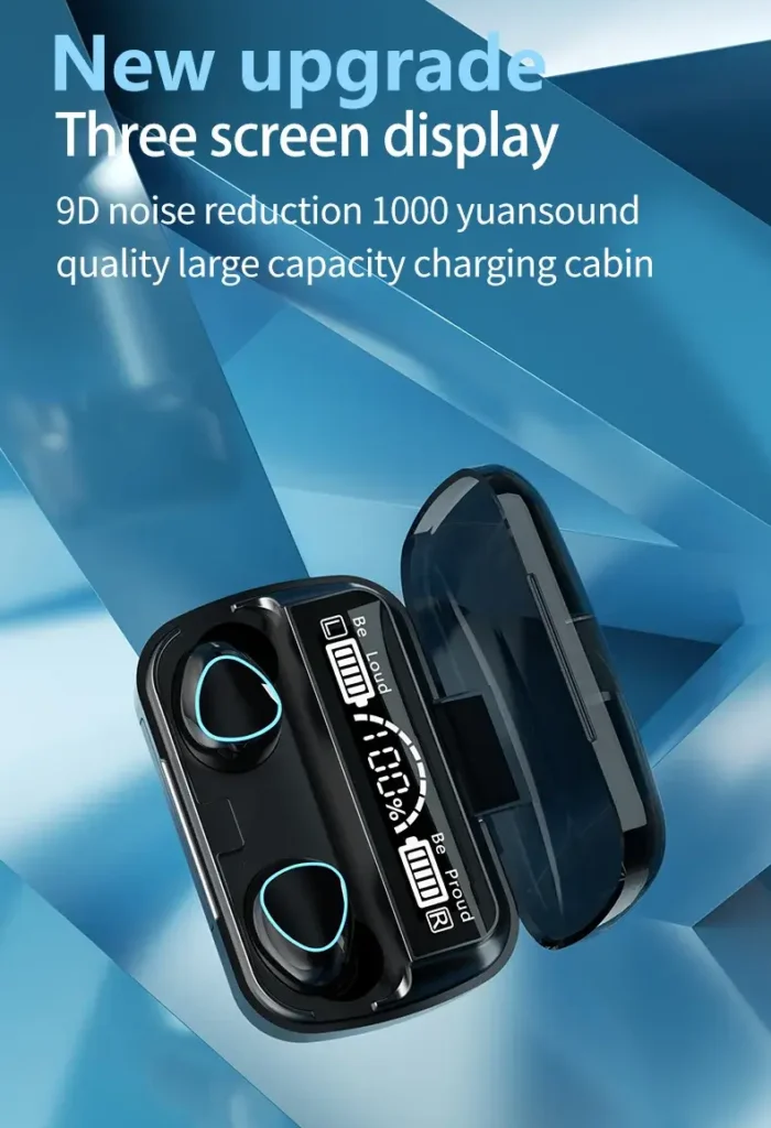 M10 Wireless Earbuds with LED Power Display and Built-in Power Bank Case
