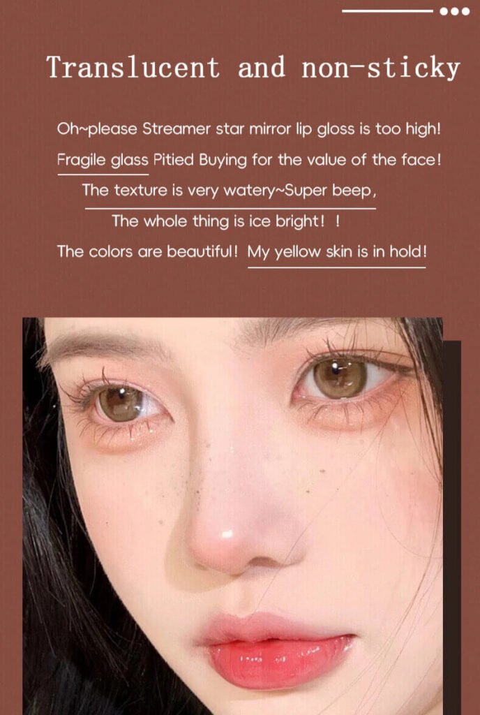 Hand swatch showing the watery and delicate texture of lip glaze