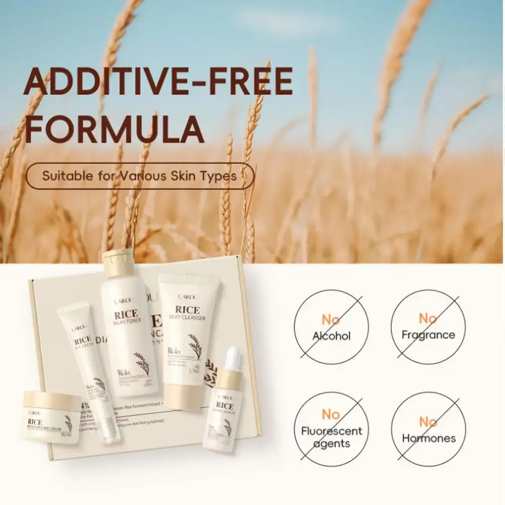 Alcohol free and fragrance free rice skincare set