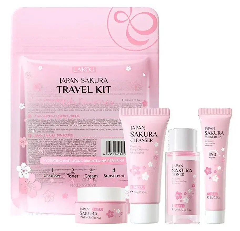 LAIKOU Japan Sakura Travel Kit 4-piece set for brightening and repairing skin