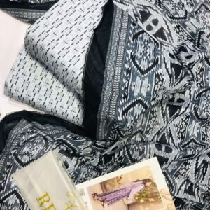 Salina 2025 Black and White Geometric Print 3 Piece Suit