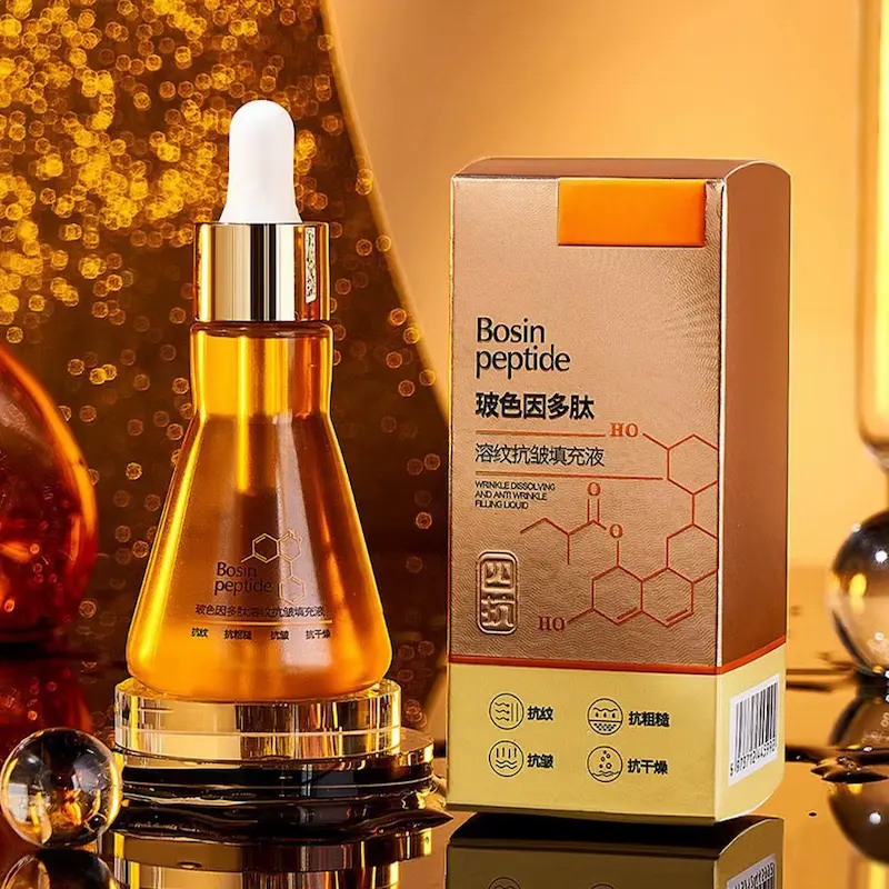 Polypeptide Skincare Set Review - Bosin Peptide wrinkle dissolving facial serum with outer packaging.