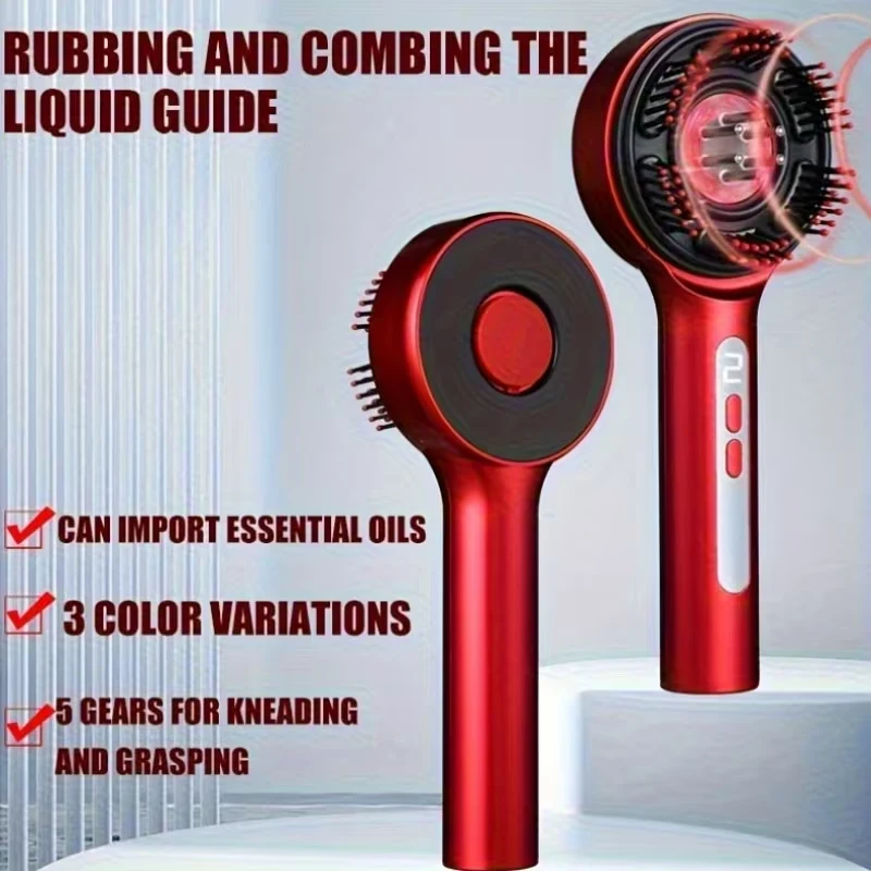 Product size specifications for electric hair comb showing 21cm height and 8cm width.