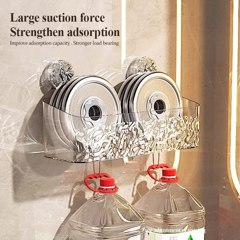 Transparent plastic bin holding two heavy water bottles to demonstrate large weight capacity.