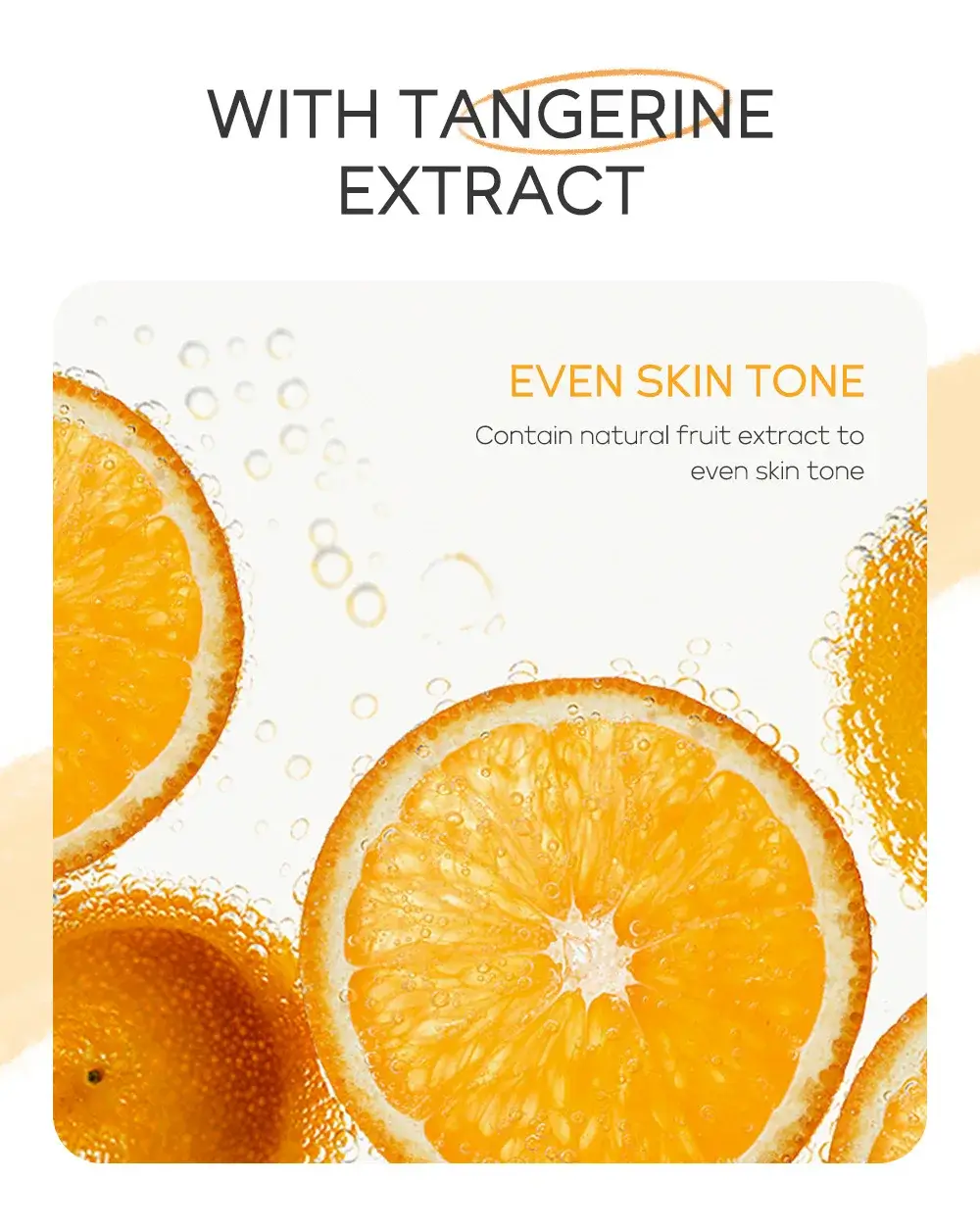 Natural fruit tangerine extract used in LAIKOU Vitamin C set for brightening skin tone.