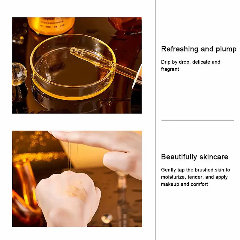 Refreshing and plump liquid texture of polypeptide moisturizing facial serum.