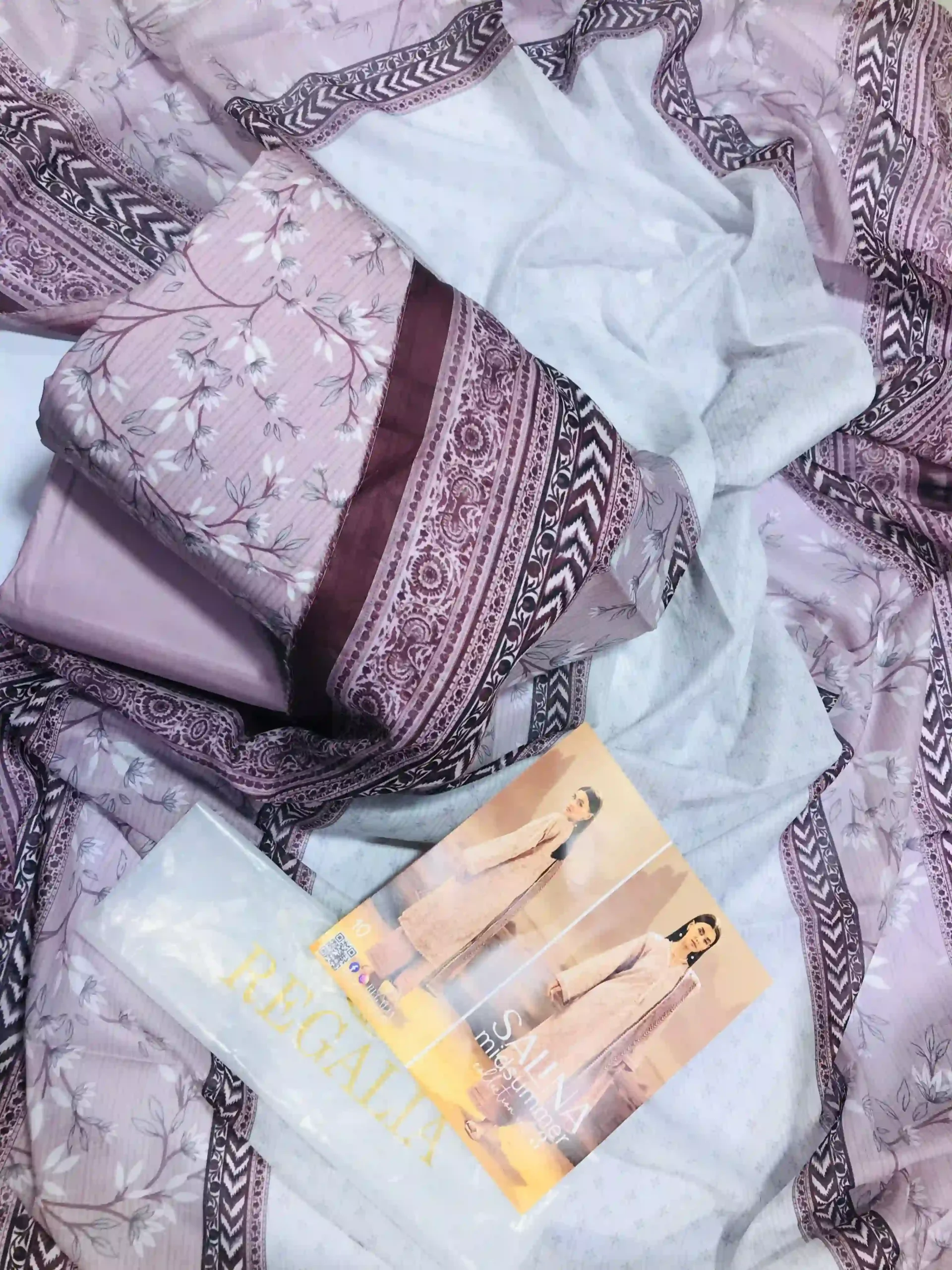 Salina Midsummer Vol 3 Design 04 - Sky Blue Soft Floral Digital Print Lawn