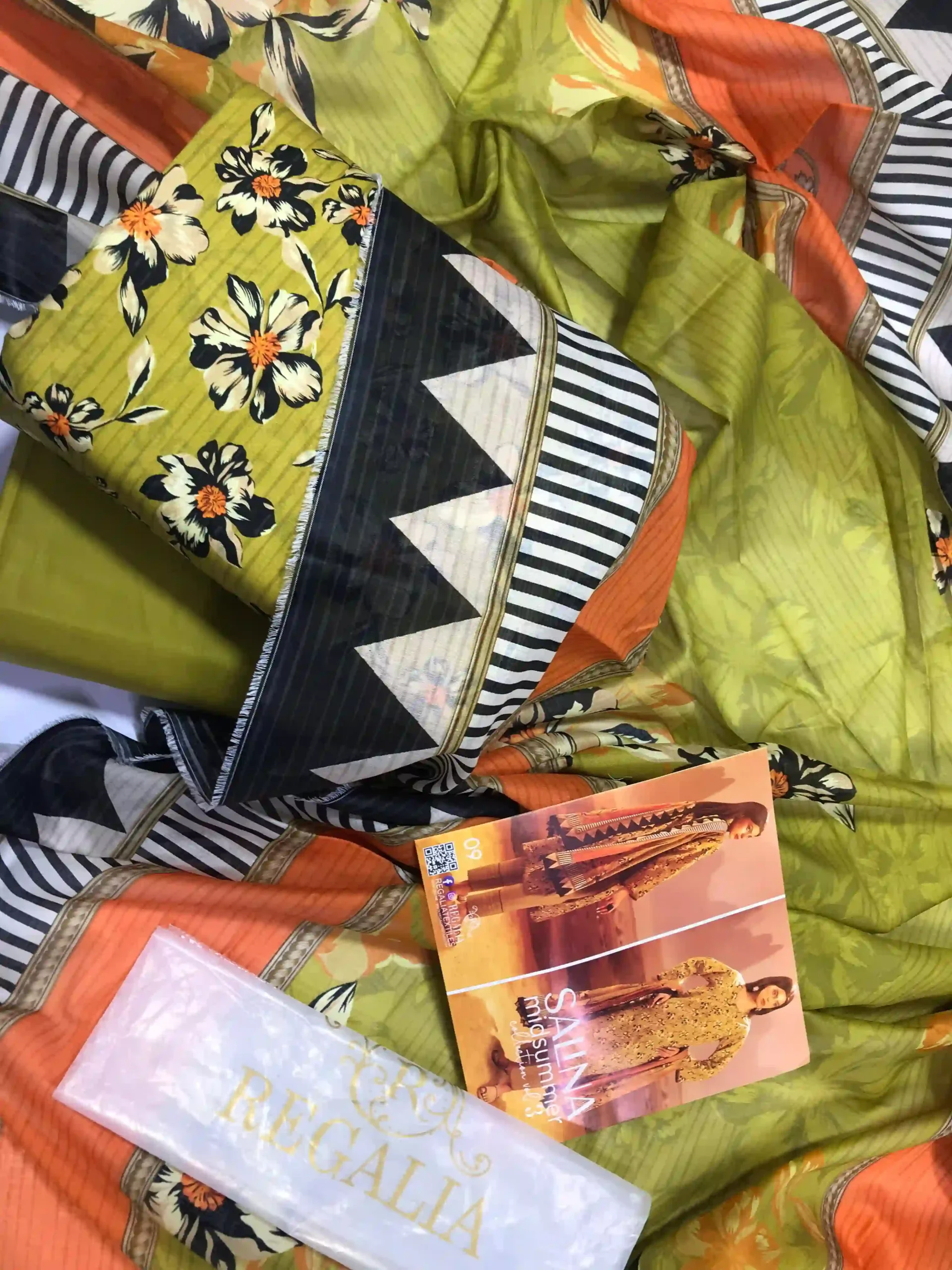 Salina Midsummer Vol 3 Design 08 - Navy Blue Ethnic Pattern Digital Printed Shirt