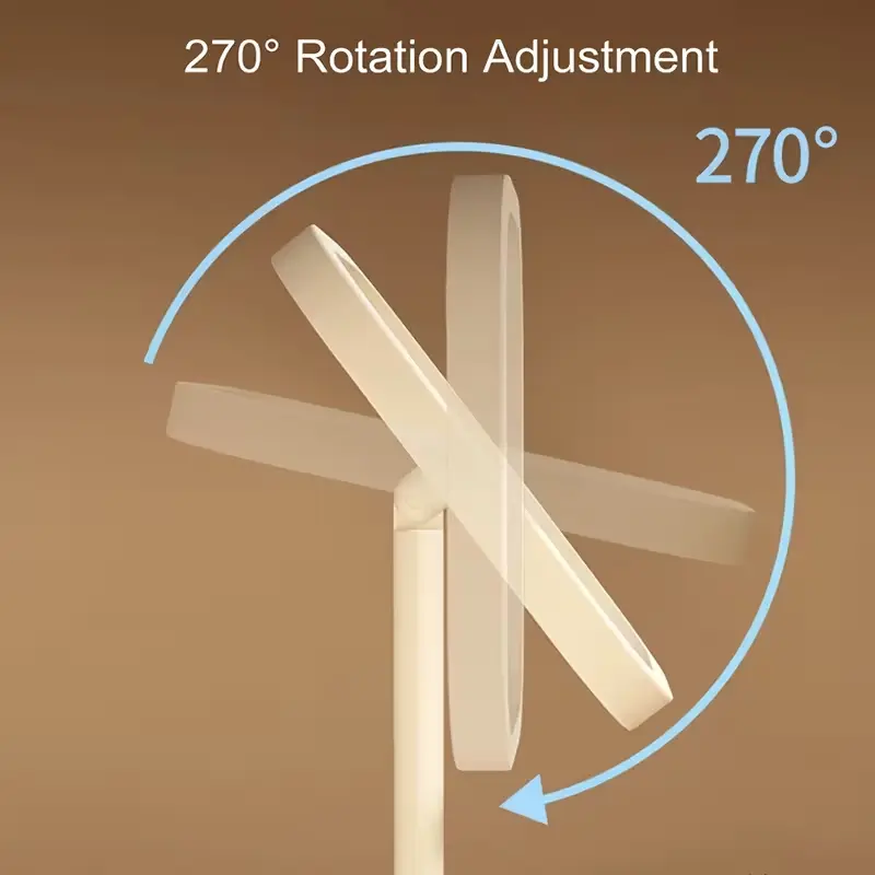 Demonstration of the mirror's 270-degree rotation adjustment for flexible viewing angles.