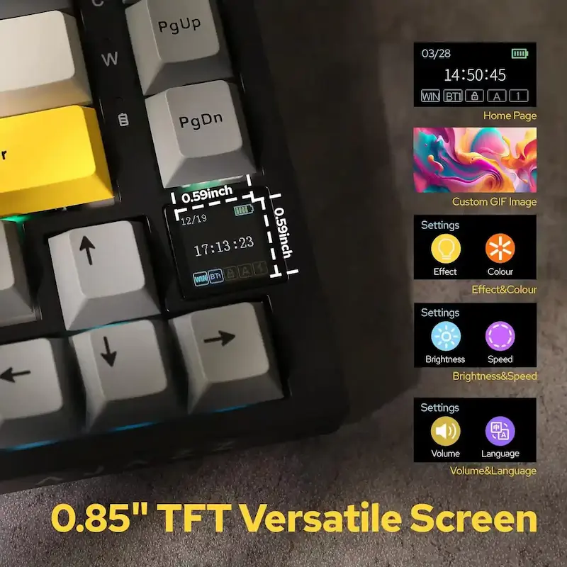 Customizing the 0.85-inch TFT versatile smart screen as showcased in the AJAZZ AK820 Pro Review.