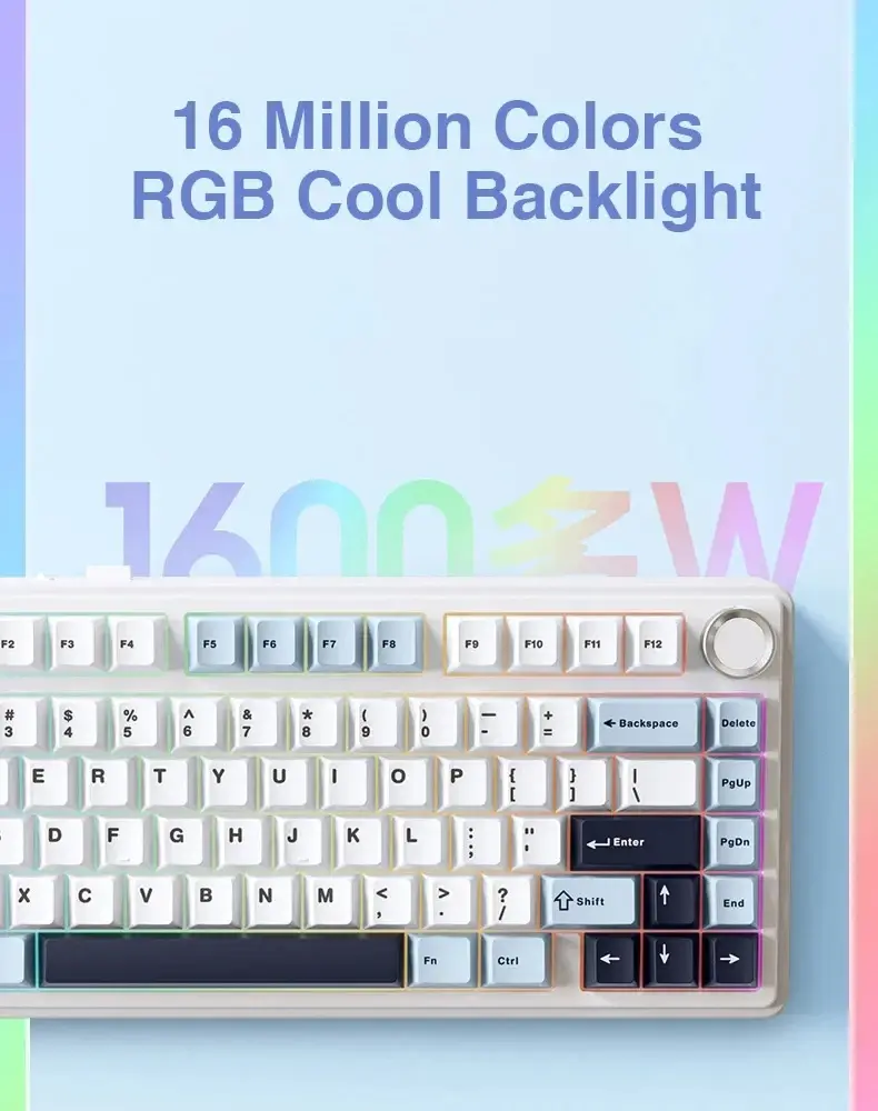 AULA F75 16 Million Colors RGB Cool Backlight Feature