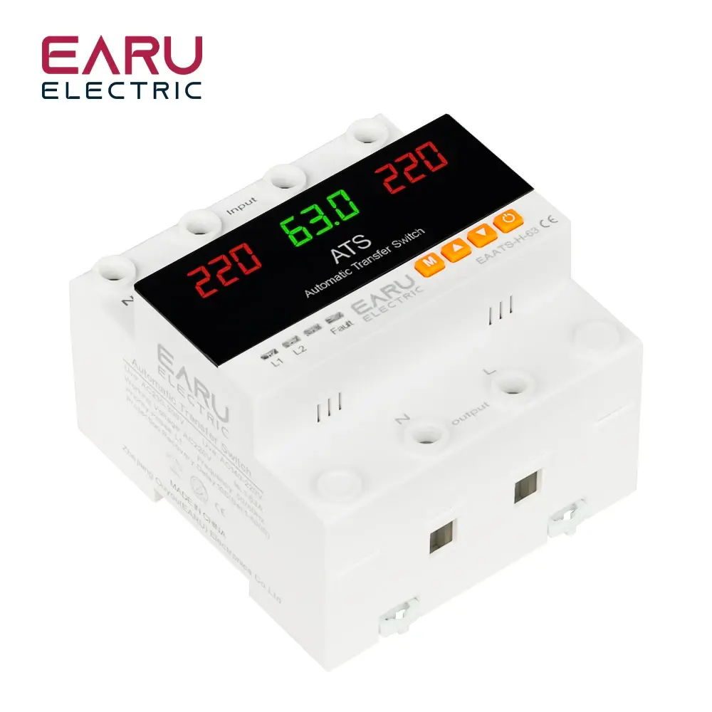 Isometric View of EARU Electric ATS 220V Dual Power Transfer Switch