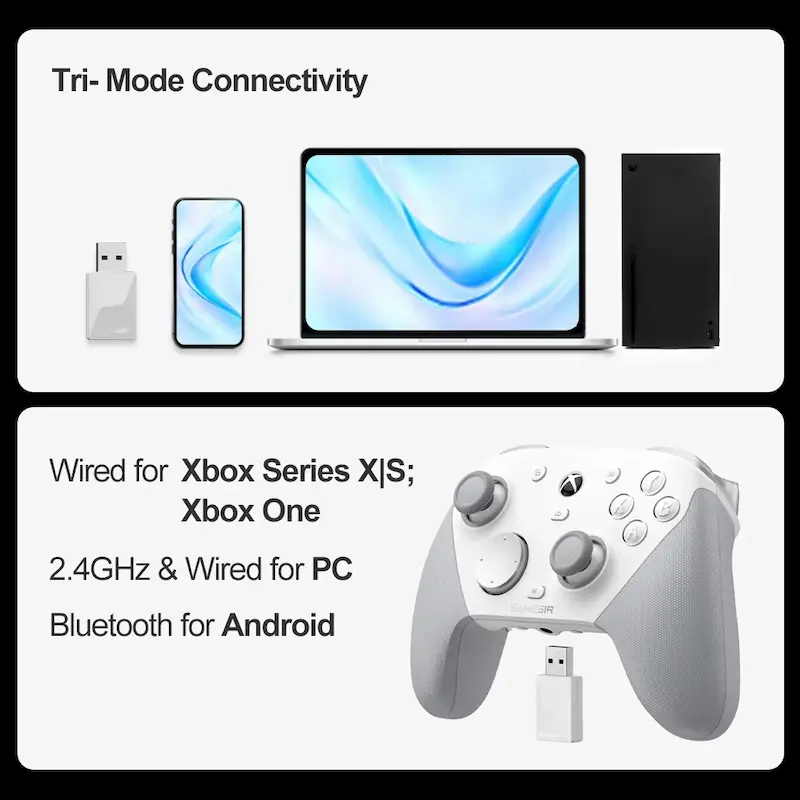 Icons showing compatibility with Xbox Series X|S, Xbox One, PC, and Android.