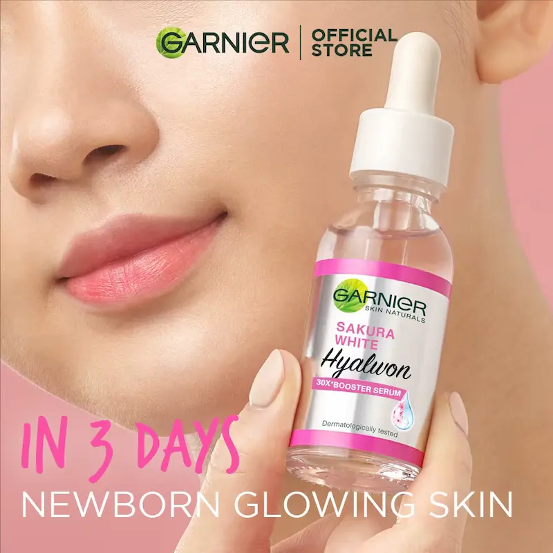 A close-up of glowing skin featured in this detailed Garnier Pink Serum Review.