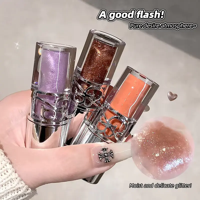 Gege Bear Sparkling Mirror Lip Gloss shades showcasing moist and delicate glitter.