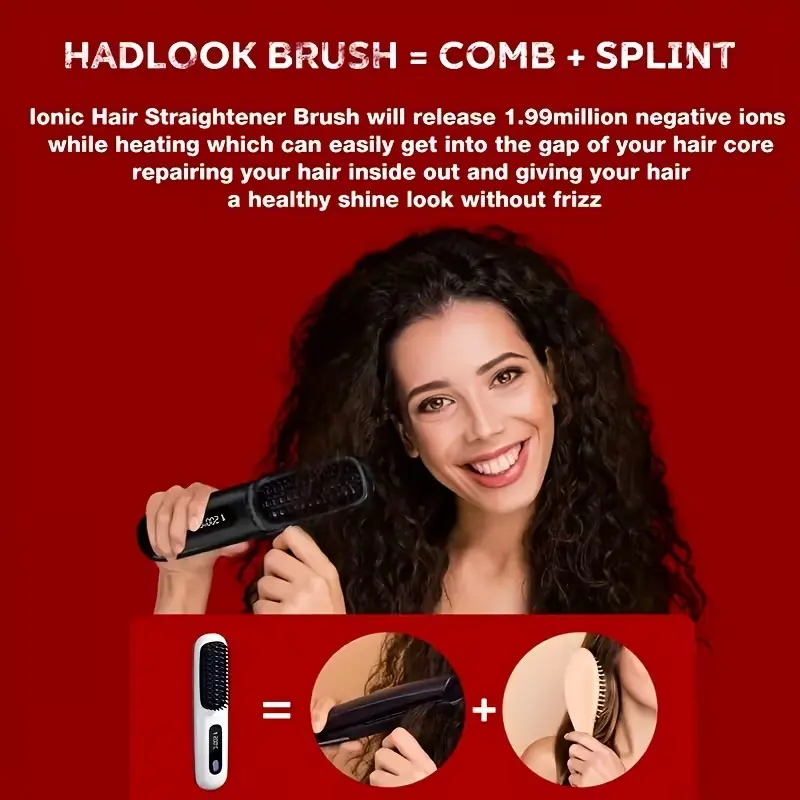 Hadlook brush combining comb and splint functions for shiny hair.