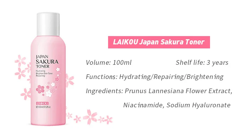 100ml Japan Sakura Toner for skin hydrating, repairing, and brightening.