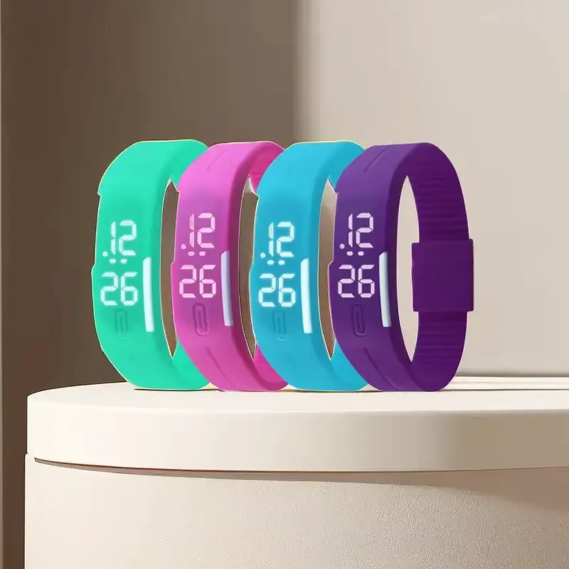 A colorful lineup of silicone strap watches highlighting key features for a Children Digital Watch Review.