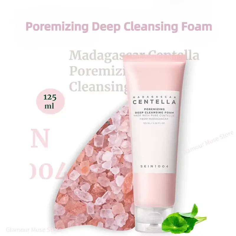 Pink tube of Poremizing Deep Cleansing Foam featuring Himalayan Pink Salt and Centella Asiatica.