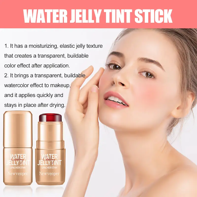 Moisturizing Cooling Water Jelly Tint stick showing buildable transparent color coverage.