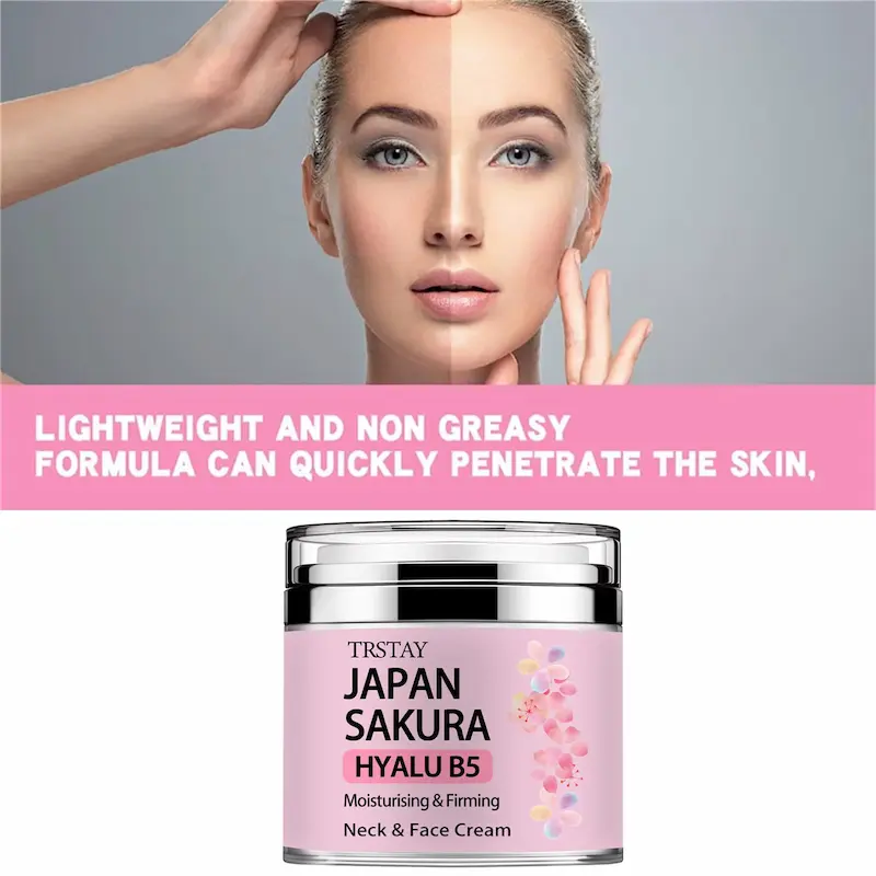 A split-screen image showing the skin's tone before and after application, highlighting the lightweight and non-greasy formula.