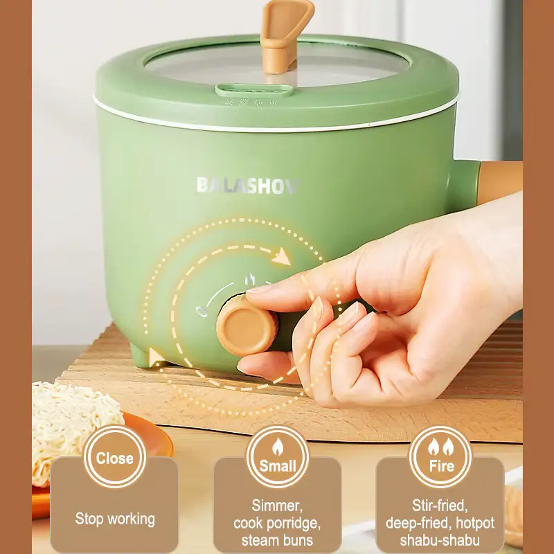 Hand adjusting front rotary temperature control switch with low and high settings.