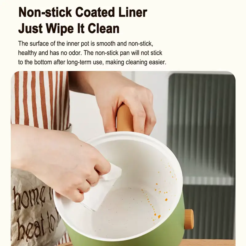 Person wiping smooth white interior liner using a dry paper napkin.