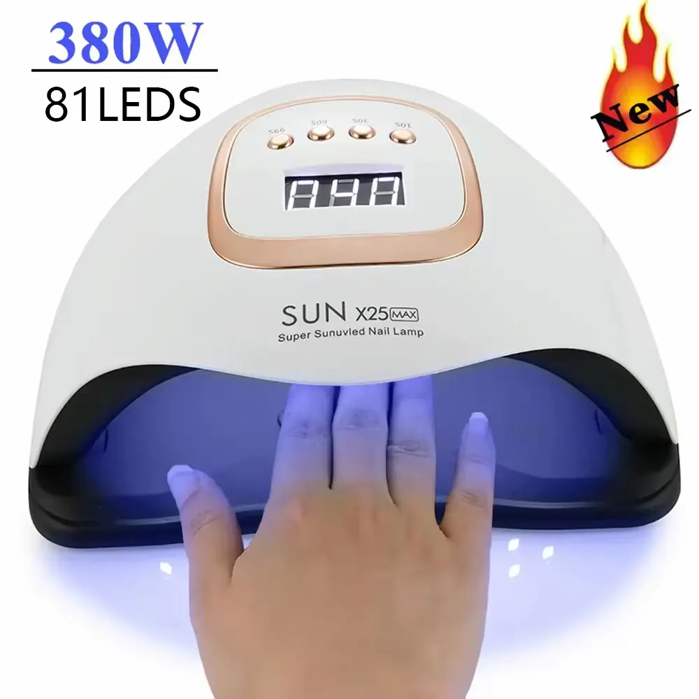 Hands curing gel polish inside a nail dryer as shared in this SUN X25 MAX Review.