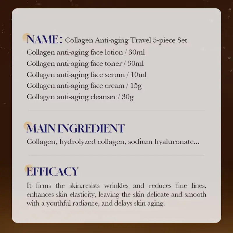 List of ingredients for SADOER Collagen set including hydrolyzed collagen and sodium hyaluronate.