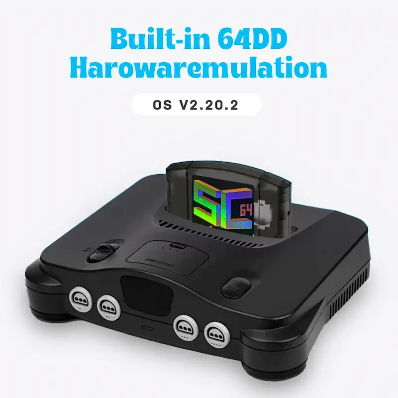 N64 console running built-in 64DD hardware emulation during the SC64 FlashCard N64 Review.