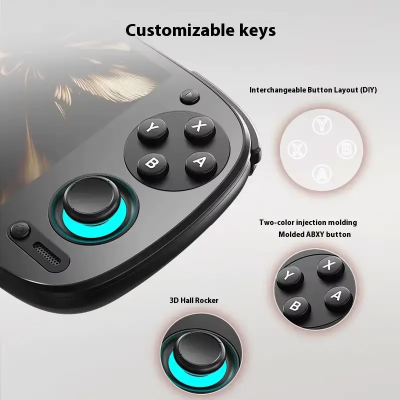 Customizable keys, 3D Hall rockers, and interchangeable button layout examined in our Retroid Pocket 5 Review.