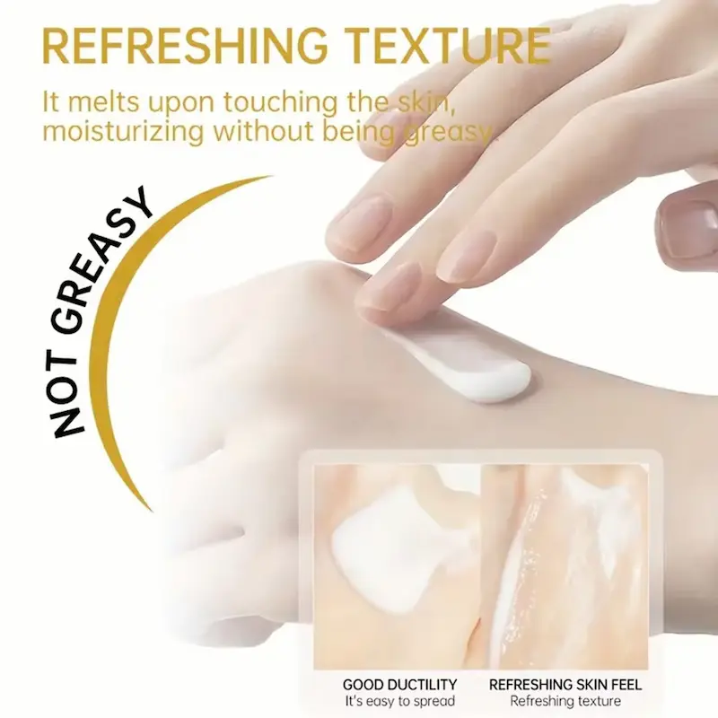 Refreshing non greasy texture of Youngcome Bee Venom Cream on hand