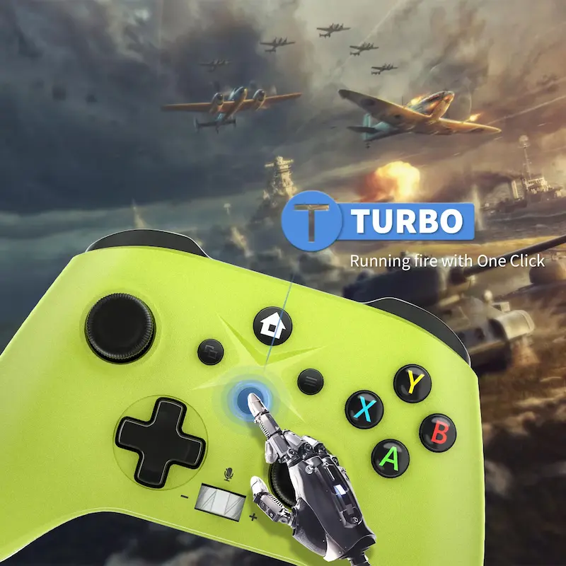 bonacell wireless gamepad review covering the one-click rapid fire turbo button functionality.