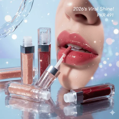 Mirror Water Glass Lip Gloss 2026 viral shine review showing hydrated lips and high-shine product bottles