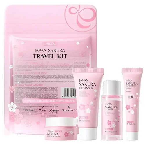 LAIKOU Japan Sakura Travel Kit 4-piece set for brightening and repairing skin